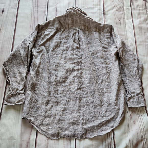 **SOLD** Brooks Brothers 100% Irish Linen Brown Plaid Long Sleeve Shirt Size L - Picture 4 of 6